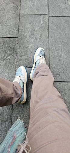Customer photo review of Van Gogh Starry Night inspired sneakers