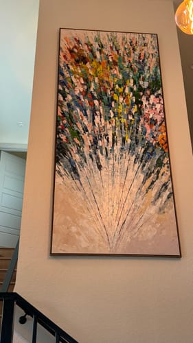 Customer photo review of Proud Peacock-Modern Textured Peacock Abstract Painting for Elegant Home Decor