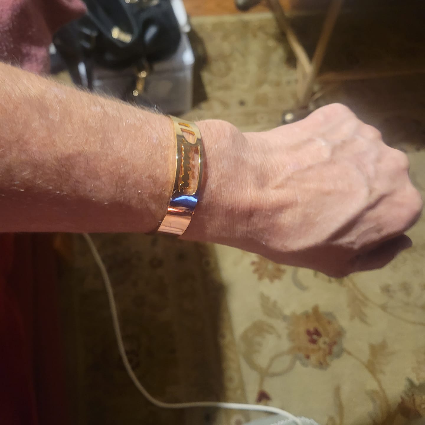 Customer photo review of Cutout Script Name Bangle