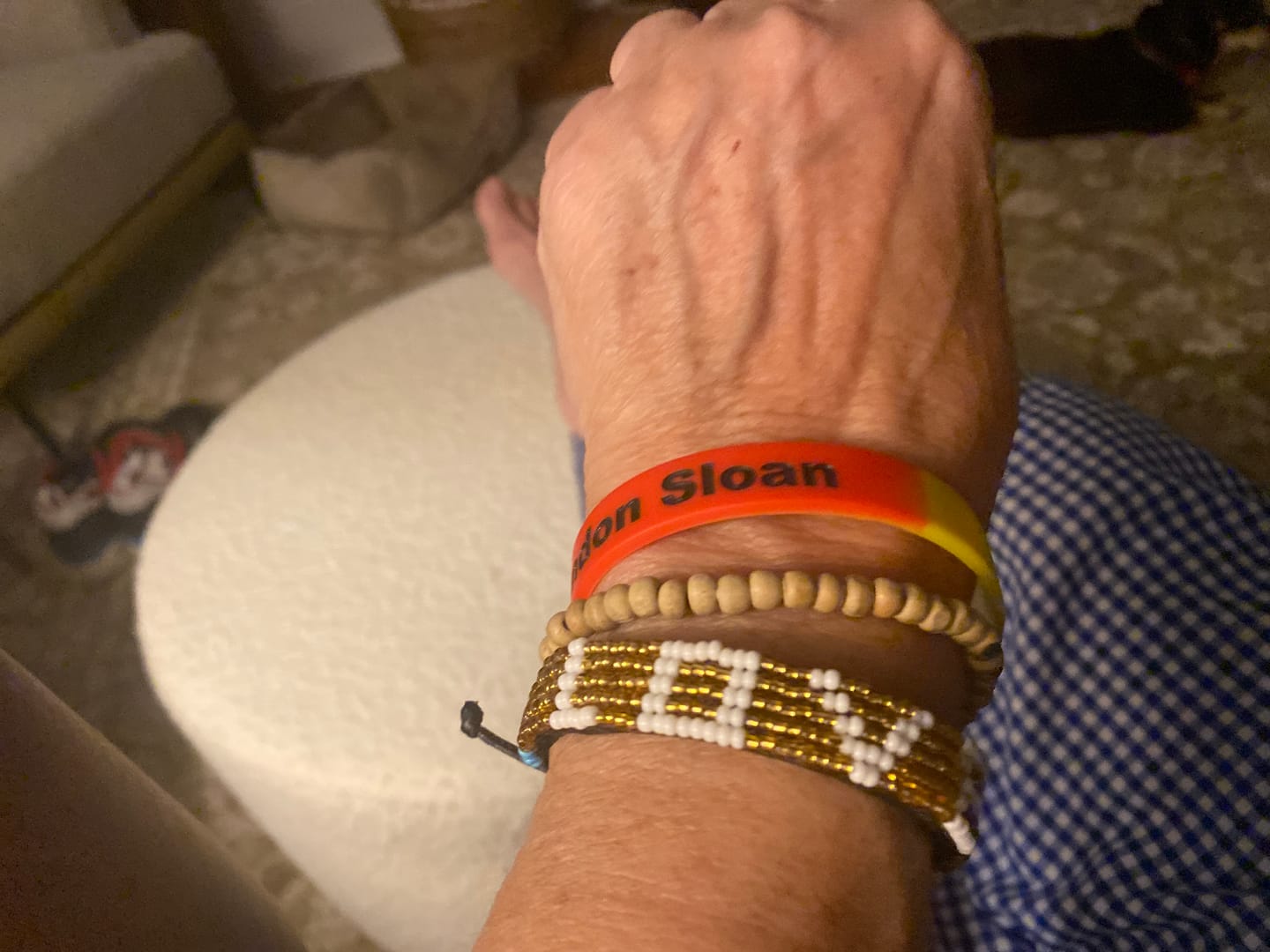 Customer photo review of LOVE Bracelet - Gold/White