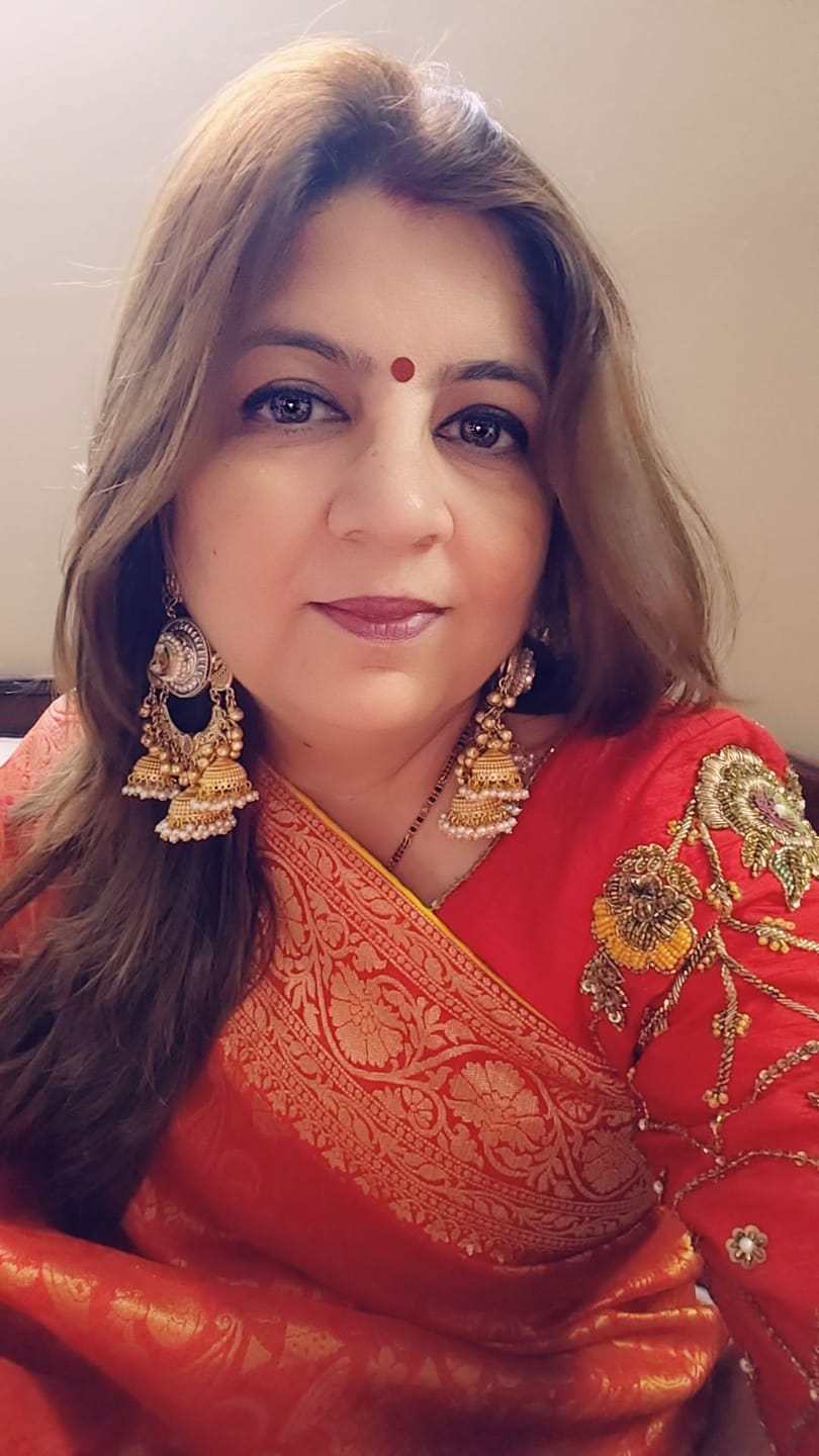 Customer photo review of 11cm long white and gold finish three jhoomki earrings with paachi kundan tukdi in the center (weight-46gm single earring)