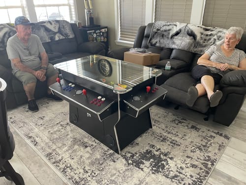 Customer photo review of Cocktail Arcade Machine 4600 Games 32 inch screen Tilt Up Black Multi Cade