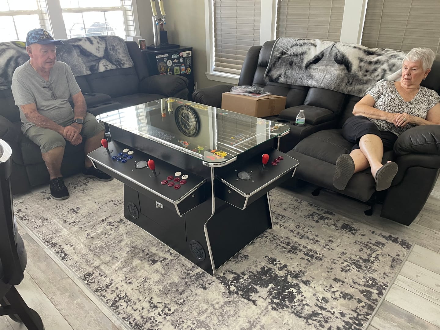 Customer photo review of Cocktail Arcade Machine 4600 Games 32 inch screen Tilt Up Black Multi Cade