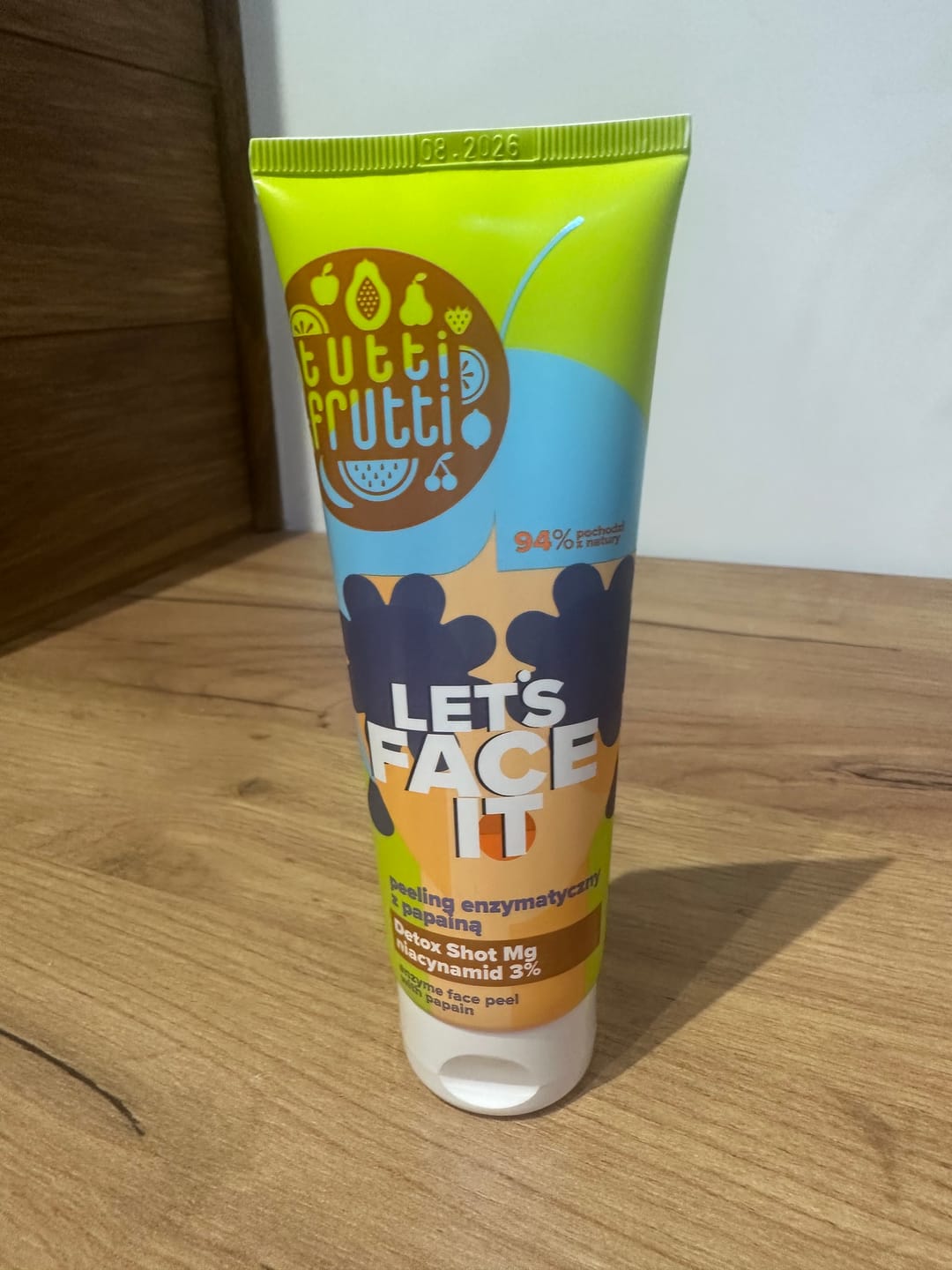 Customer photo review of Ниацинамид 3% ензимен пилинг за лице с папаин + Detox Shot Mg Farmona Tutti Frutti Let's Face it