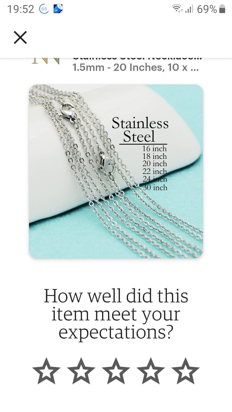 Customer photo review of Stainless Steel Necklace Gold Silver for Women, Tarnish Free Link Chain for Women, Cable Chain Rolo Necklace for Jewelry Making