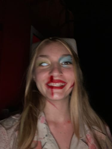 Customer photo review of Halloween Rick White Contact Lenses