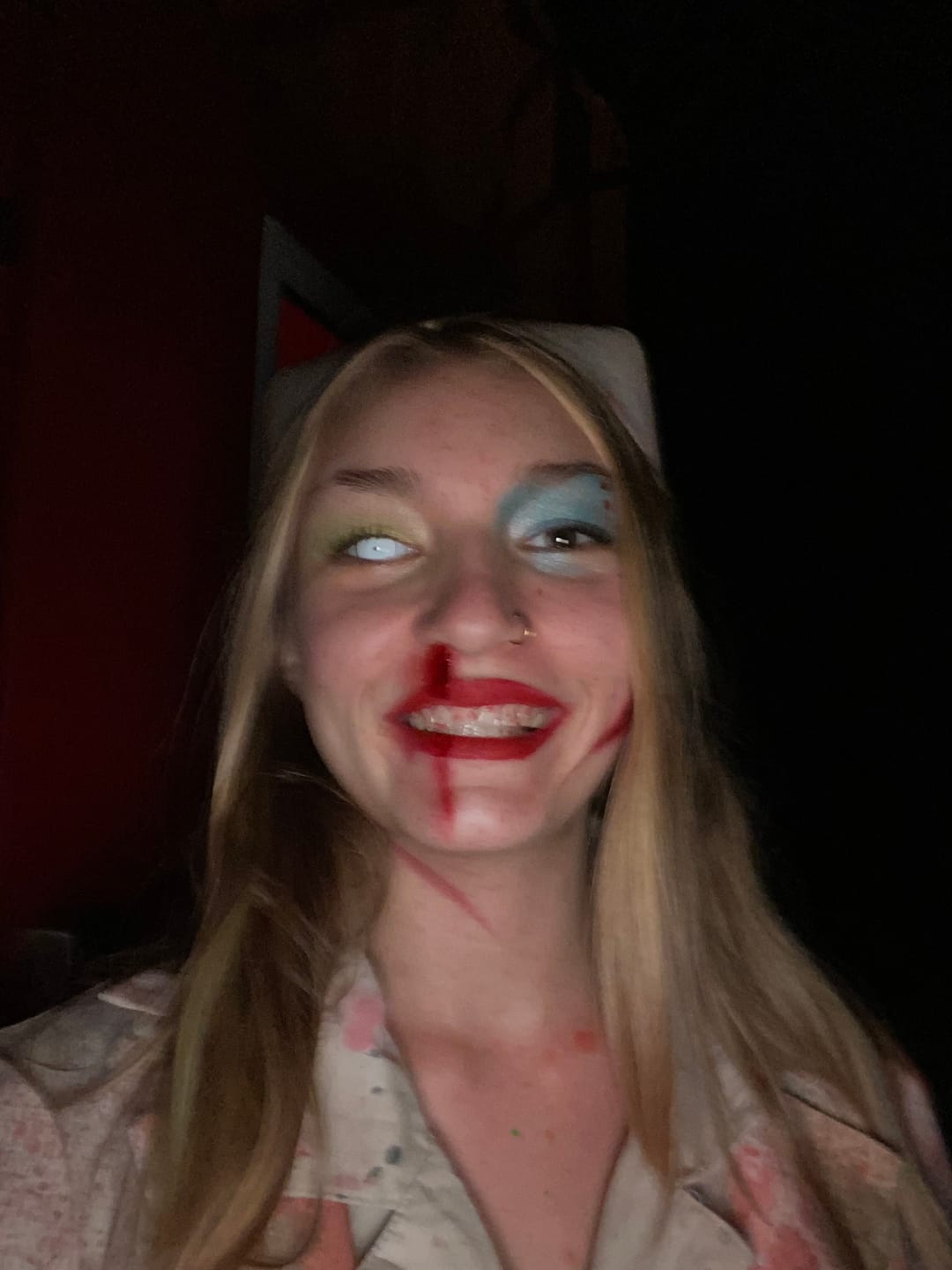 Customer photo review of Halloween Rick White Contact Lenses
