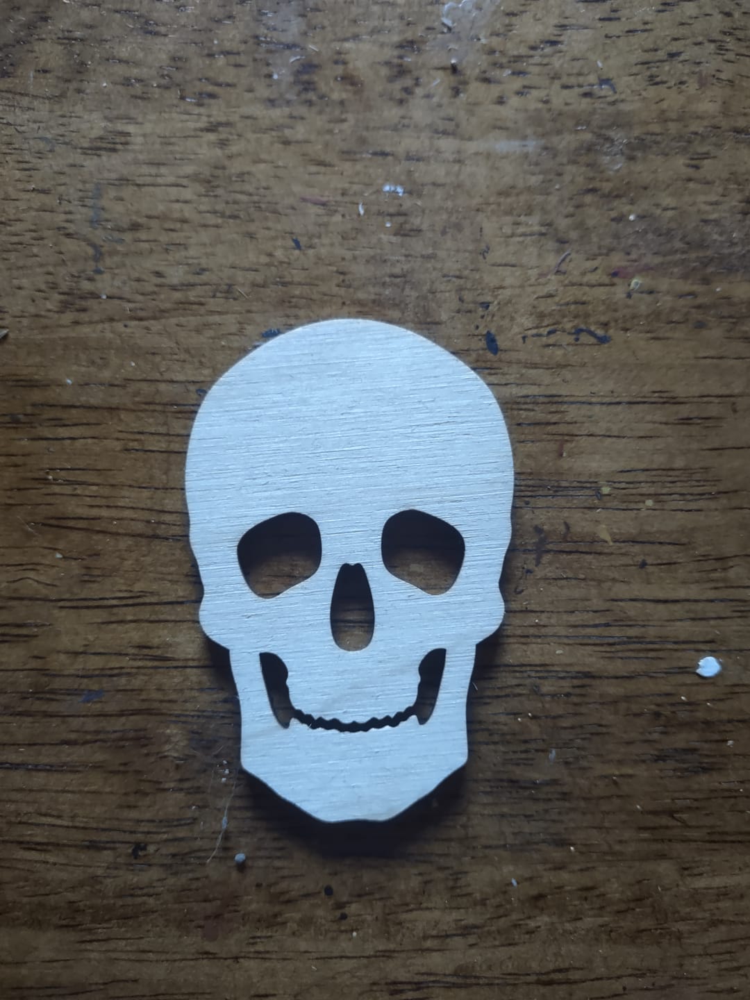Customer photo review of Unfinished Wood Skull Shape - Halloween - Spooky - Craft - up to 24" DIY