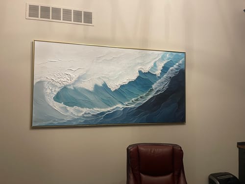 Customer photo review of Ocean Symphony - Textured Wave Oil Painting