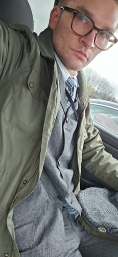 Customer photo review of Black Chambray Work Jacket