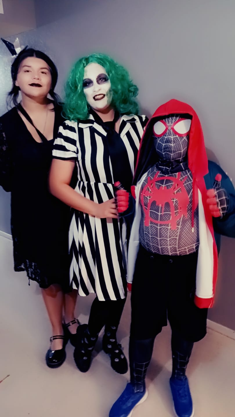 Customer photo review of Miles Morales Suit Spider Man Costume for Boys and Adult Men.