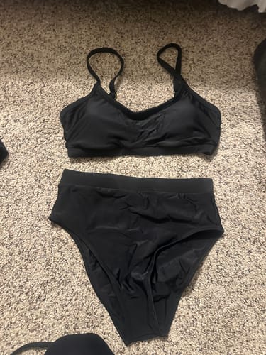 Customer photo review of MOLLY Black Full Coverage High Rise Bikini Bottom