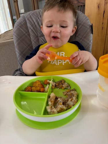 Customer photo review of Mr Happy Wonder Bib