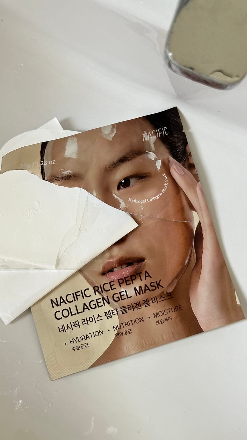 Customer photo review of Mască cu colagen și peptide Nacific Rice Pepta Collagen Gel Mask 35g/ea