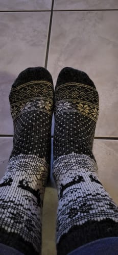 Customer photo review of Alpaka-& Merino Norweger-Socken