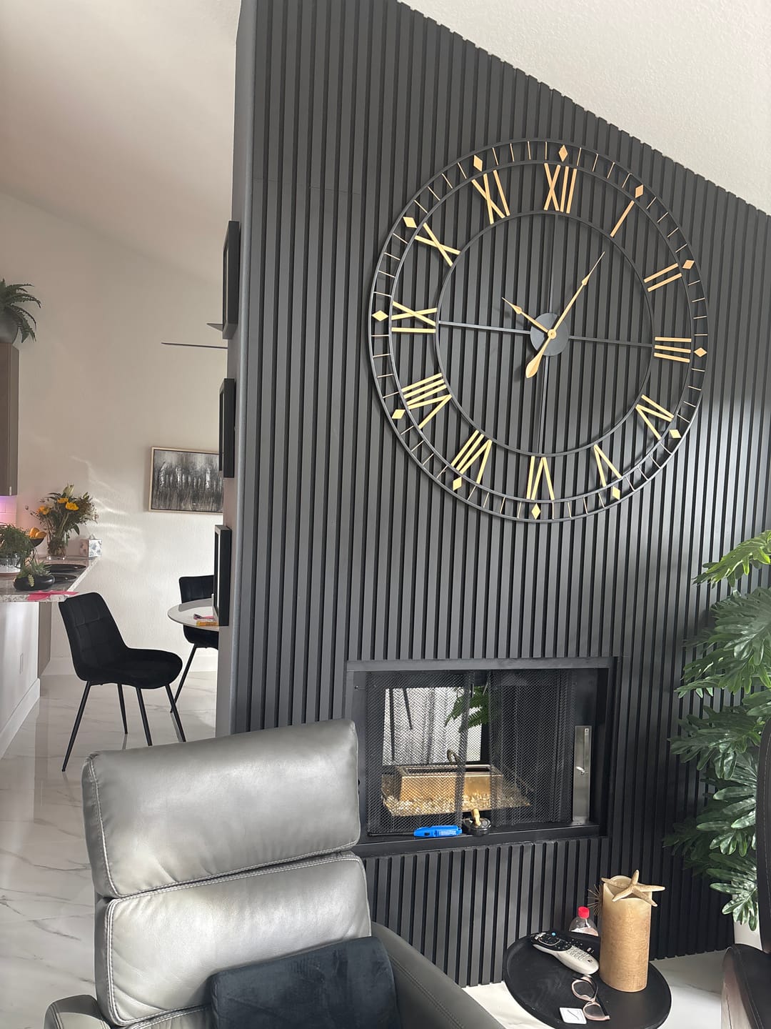 Customer photo review of Luxury Black Oak Acoustic Slat Panel 109" Sample