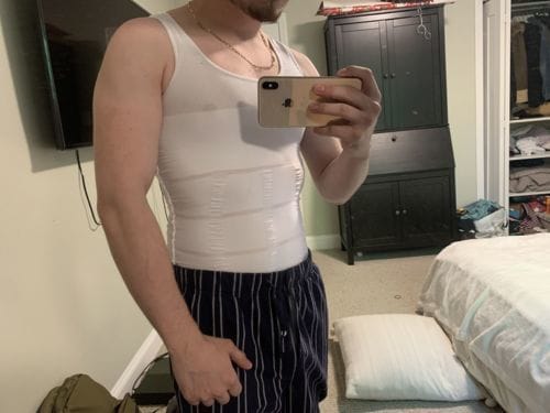Customer photo review of Men's Tummy Control Total Body Shaping Tank Top | Buy 1 Get 1 FREE