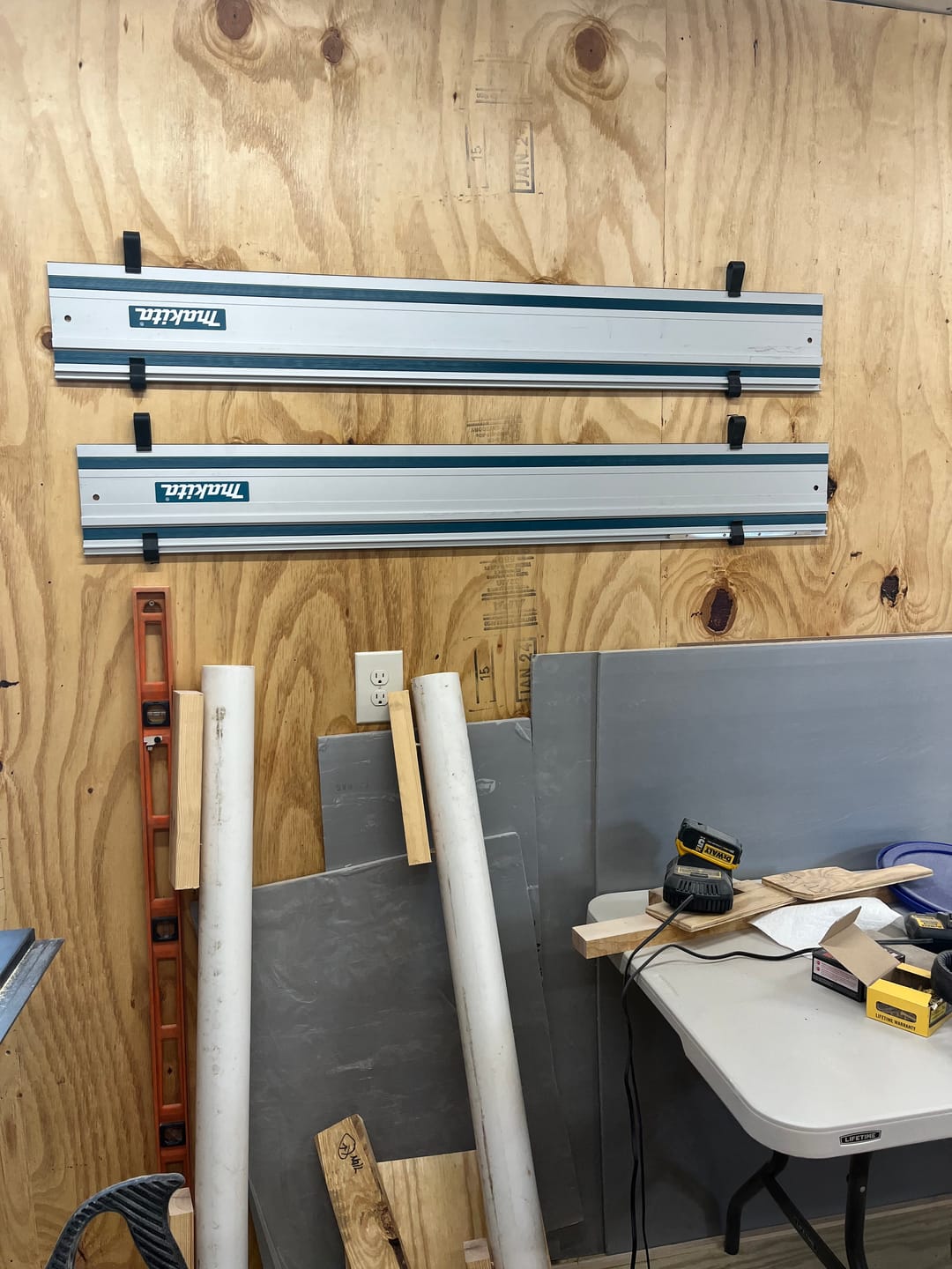 Customer photo review of Garage Door/Wall Mount Brackets for Track Saw Guide Rails