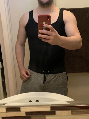 Customer photo review of Men's Tummy Control Total Body Shaping Tank Top | Buy 1 Get 1 FREE