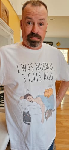 Customer photo review of Personalized Cat Dad T-Shirt