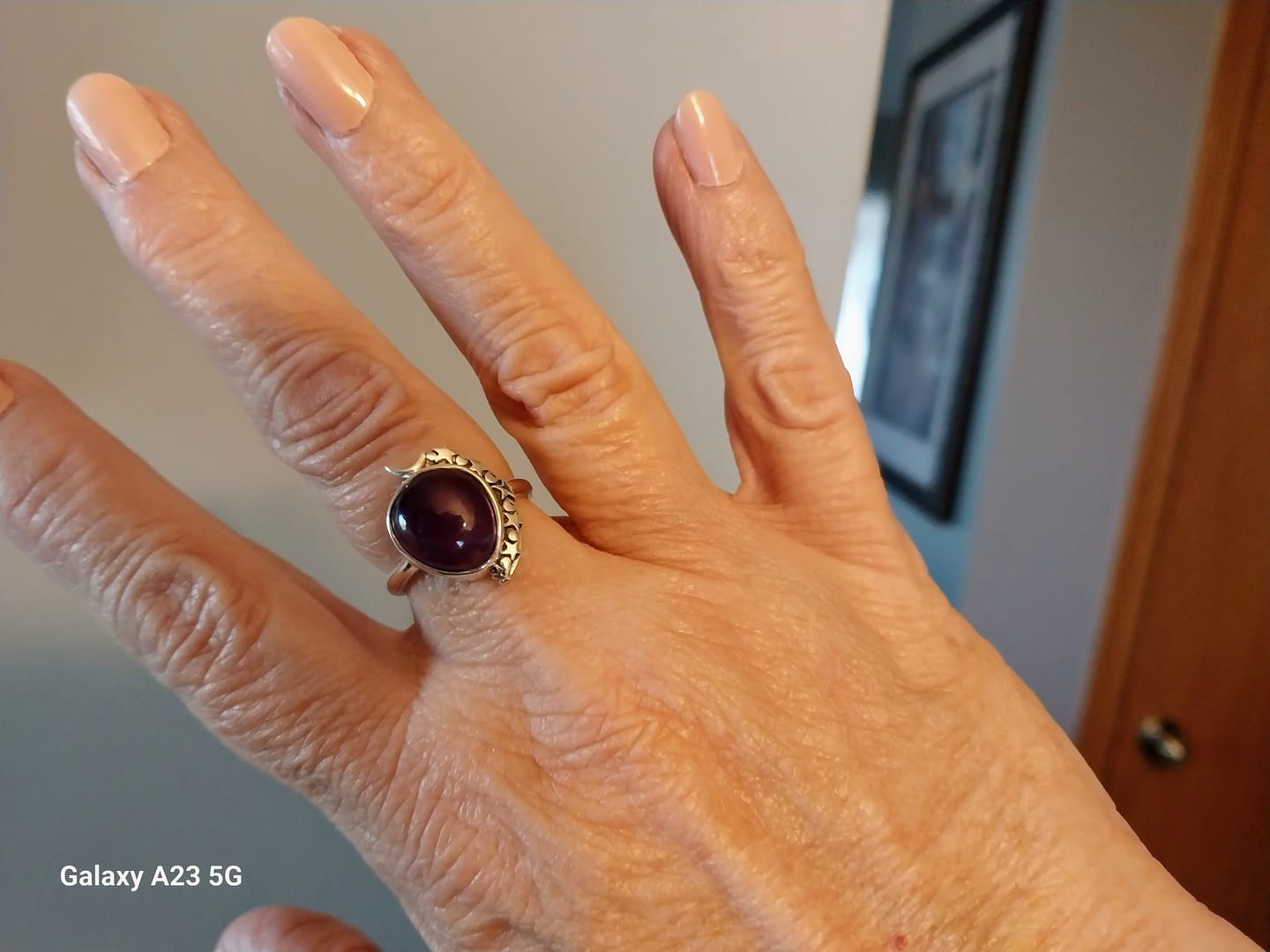 Customer photo review of Amethyst Celestial Ring