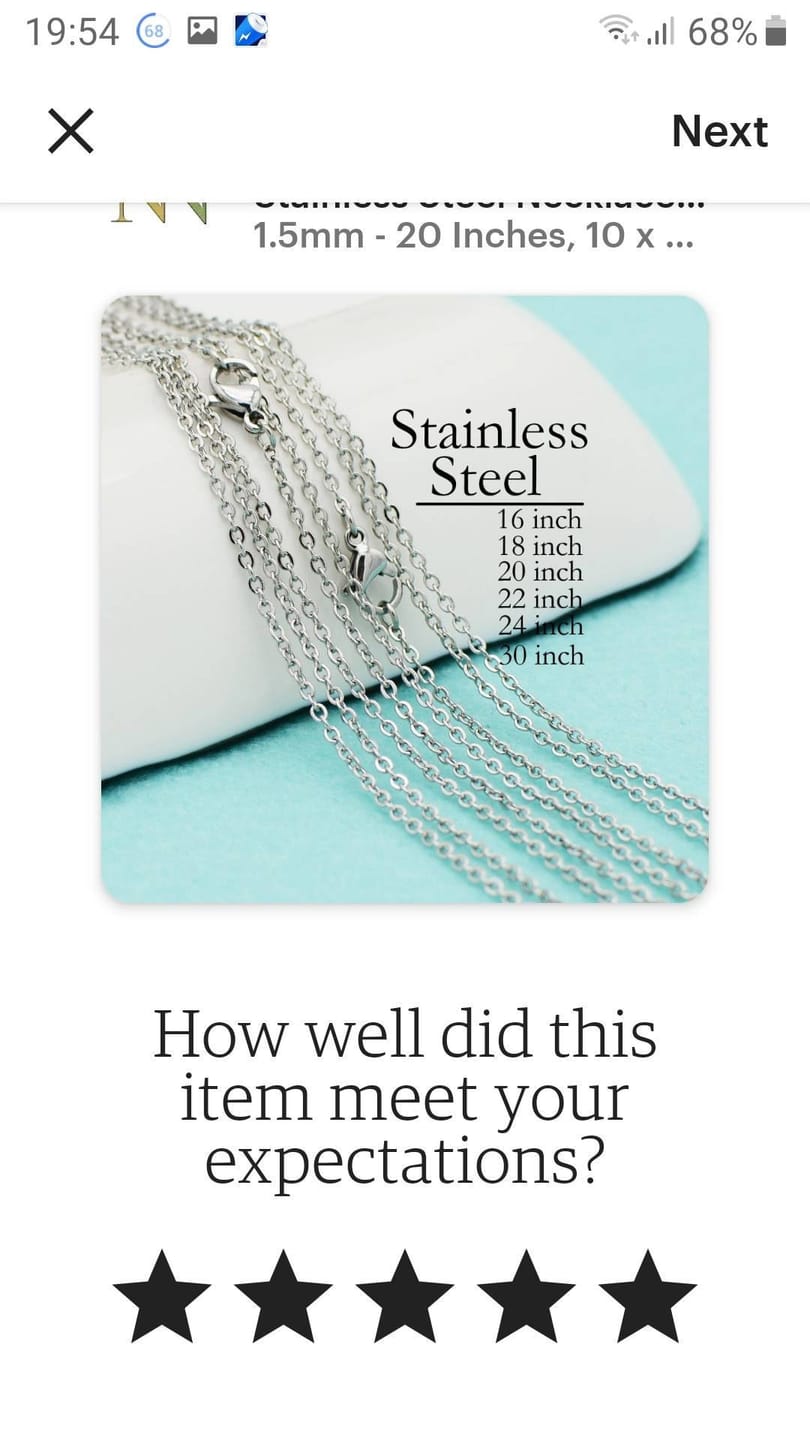 Customer photo review of Stainless Steel Necklace Gold Silver for Women, Tarnish Free Link Chain for Women, Cable Chain Rolo Necklace for Jewelry Making