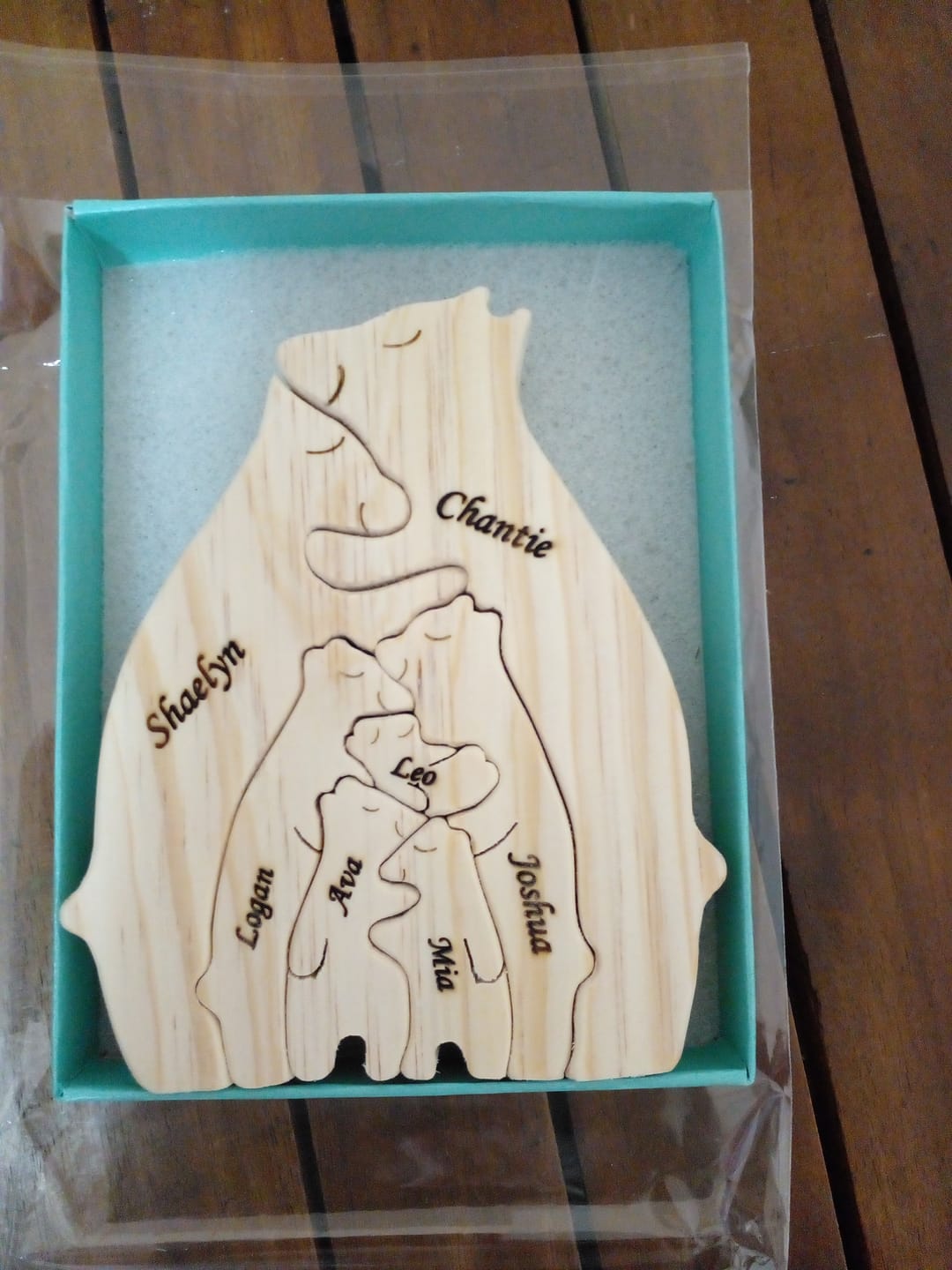 Customer photo review of 💥50% OFF💥  Personalized Bear Family Wooden Puzzle