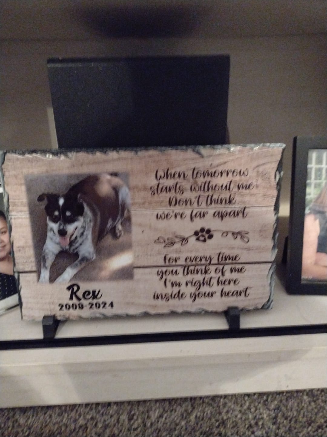 Customer photo review of Personalized Dog Memorial   When Tomorrow Starts without me  Personalized Picture Keepsake