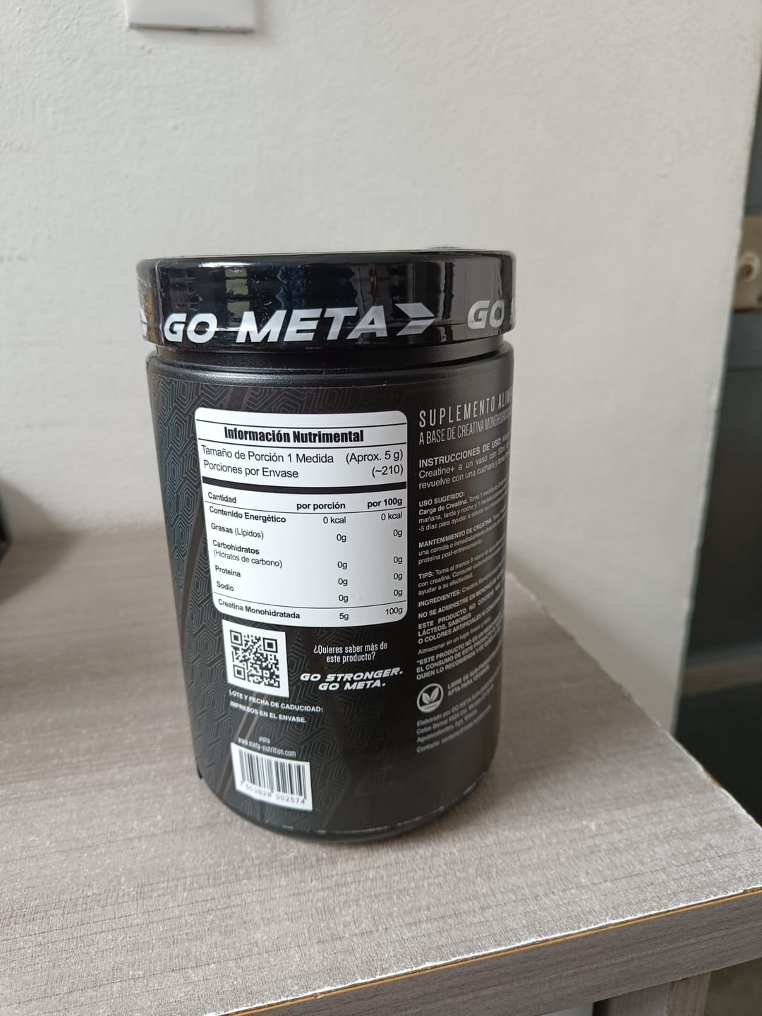 Customer photo review of Creatine+ Meta Nutrition,  200 + 10  servicios GRATIS