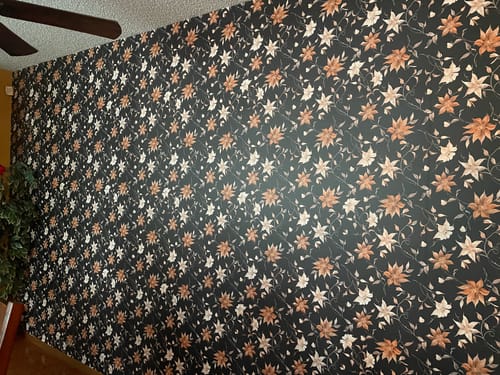 Customer photo review of Brown Floral Peel and Stick Removable Wallpaper 7860