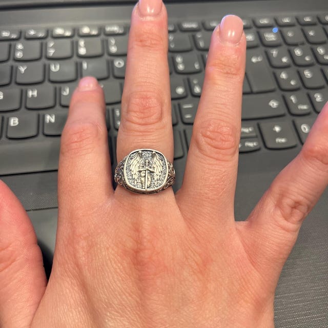 Customer photo review of Saint Michael Signet Ring