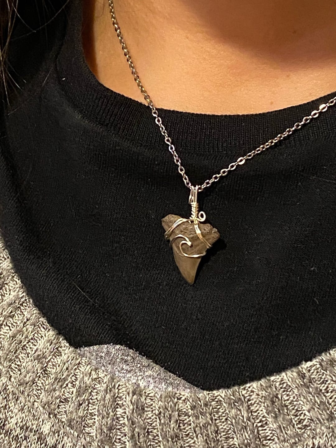 Customer photo review of Stainless Steel Necklace Gold Silver for Women, Tarnish Free Link Chain for Women, Cable Chain Rolo Necklace for Jewelry Making