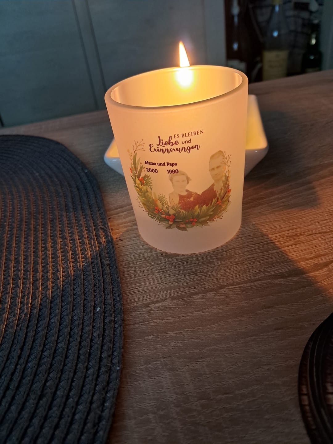 Customer photo review of Bei euch - Personalisiertes Teelicht