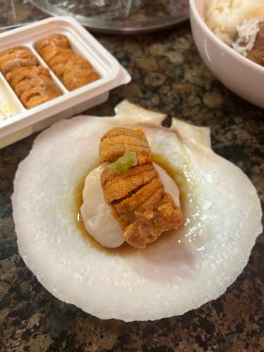 Customer photo review of Live Sea Scallops - Thanksgiving Pre-Order