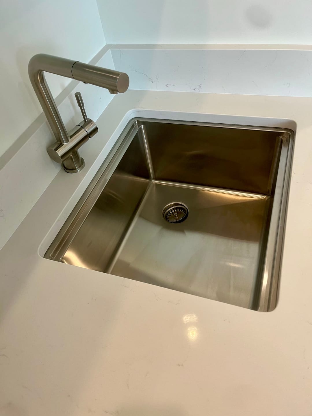 Customer photo review of 22" Undermount Workstation Prep Sink – 16 Gauge Stainless Steel Single Bowl – Offset Drain Right – Seamless Drain (5LS22R)