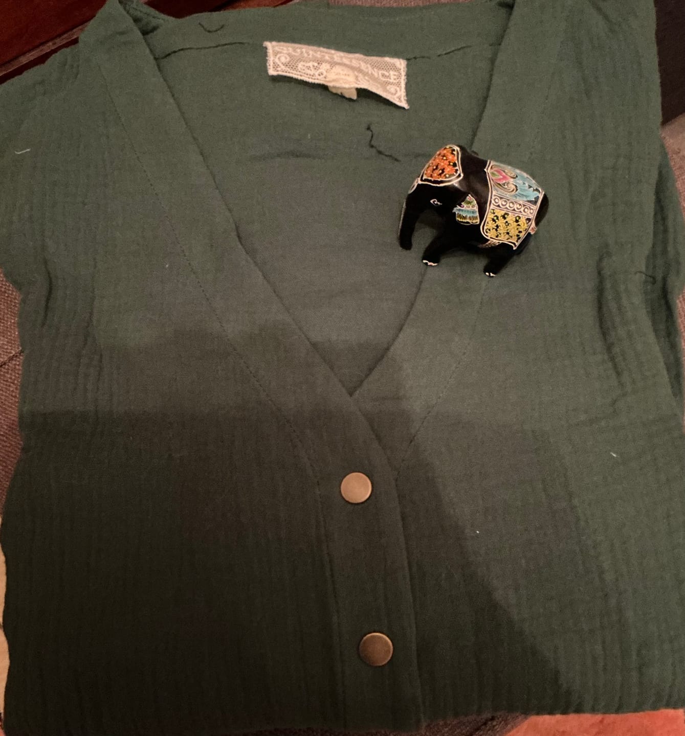 Customer photo review of Robe Sia -  gaze de coton vert printemps