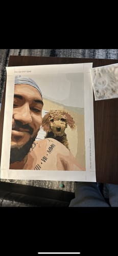 Customer photo review of Custom Paint By Numbers Kit - Upload Your Photo - Brush Set Included