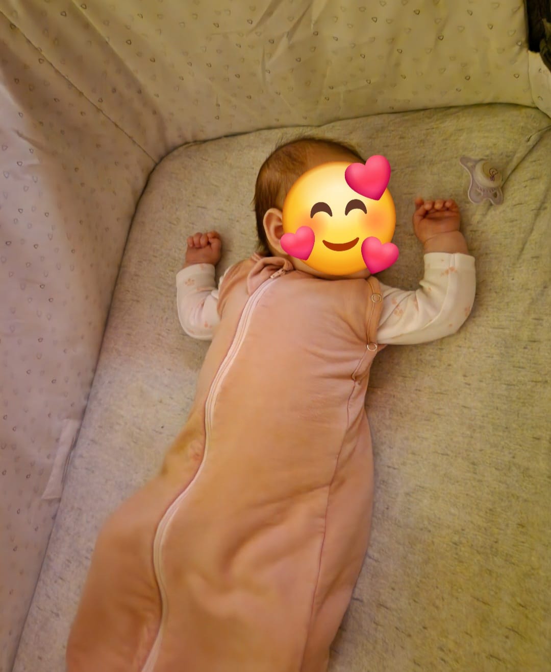 Customer photo review of sleeping bag pink | 3-12 Months | 1 Tog
