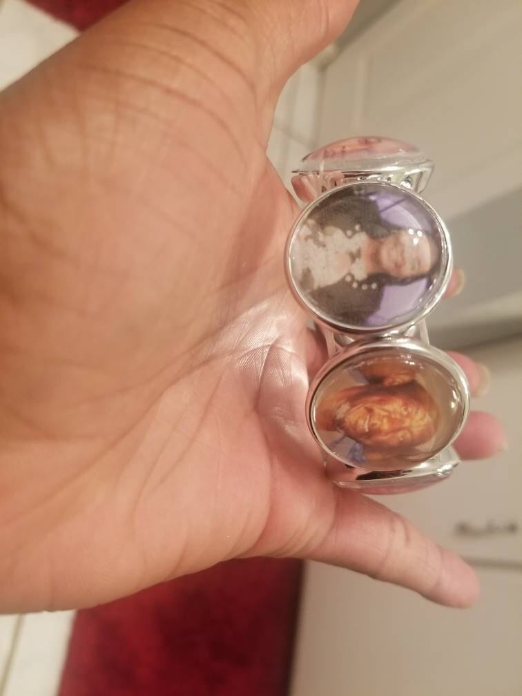Customer photo review of 25mm Round Handmade Bracelet Bezel Blank Base, Square Stretchy Bracelet Setting for Cabochon Stone Epoxy Resin - Custom Jewelry Making