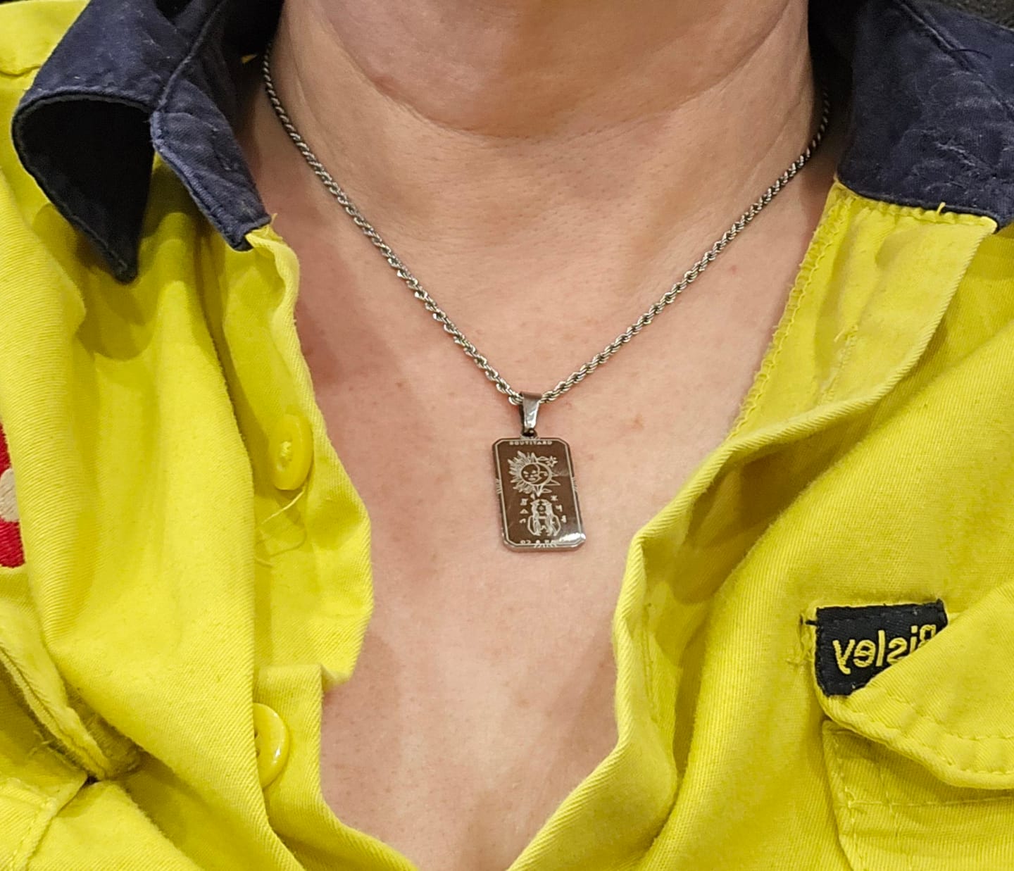 Customer photo review of GRATITUDE Affirmation Necklace