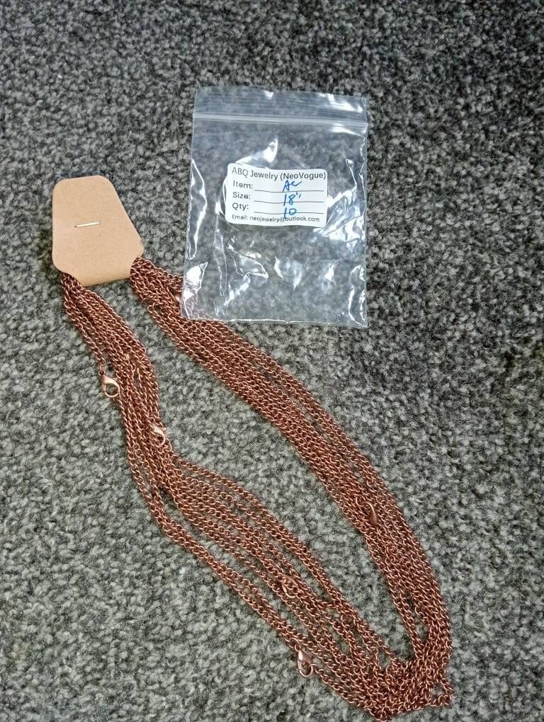 Customer photo review of 10 x Chunky Curb Chain Necklace for Men Women, Wholesale 18 24 Inch Antique Copper Curb Link Chain for Jewelry Making- Silver Bronze Rhodium