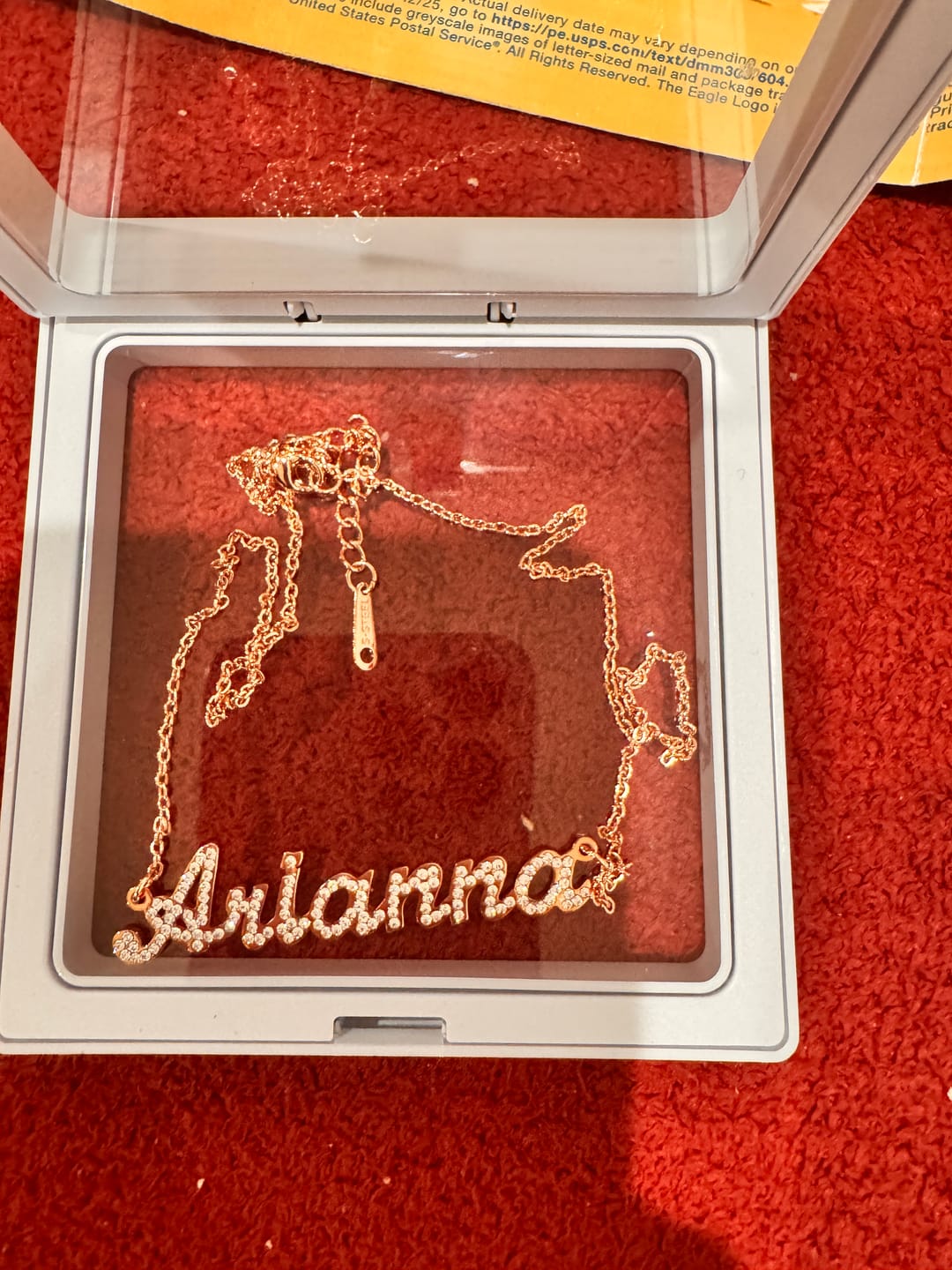 Customer photo review of Kids Iced Name Necklace
