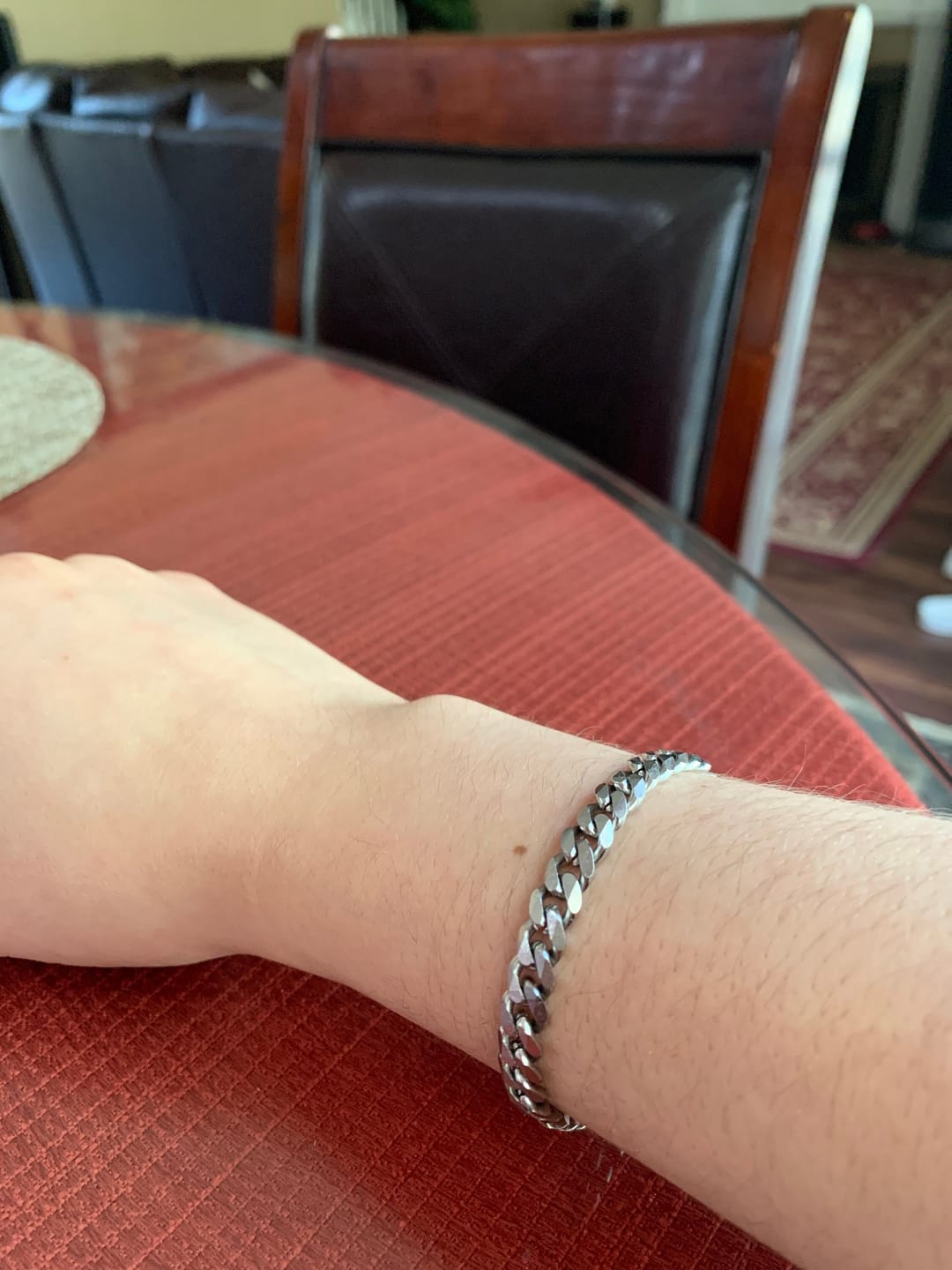 Customer photo review of Stainless Steel Cuban Bracelet for Men or Women, Cuban Chain Bracelet, Cuban Link Bracelet,  Silver Cuban Chain Necklace, Gift for Him Her
