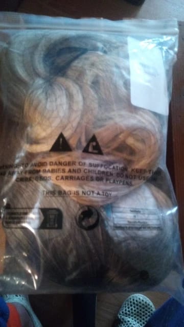 Customer photo review of Synthetic Wig Long Loose Wave With Bangs — Brown-Blonde Ombre | KIMLUD