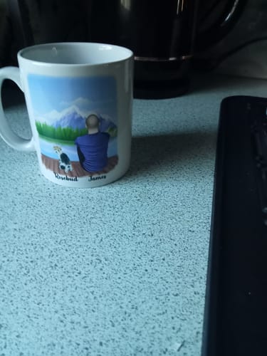 Customer photo review of Man & Dogs - Dog Dad Personalised Mug