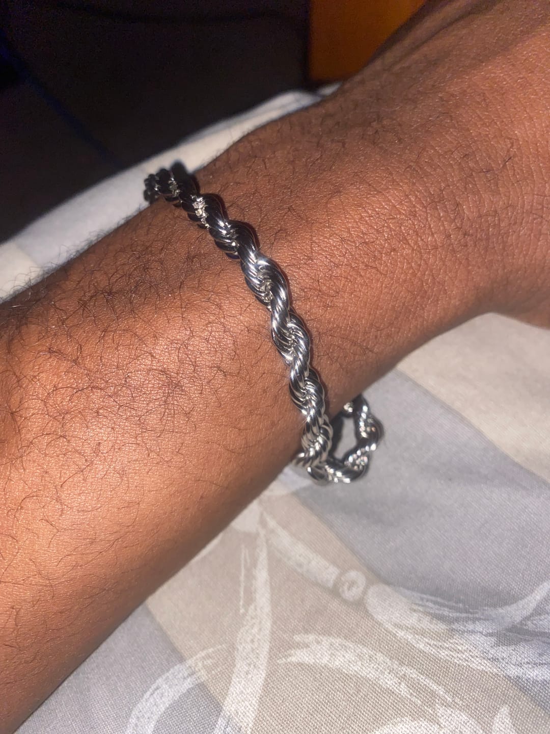Customer photo review of 6mm Rope Bracelet - White Gold