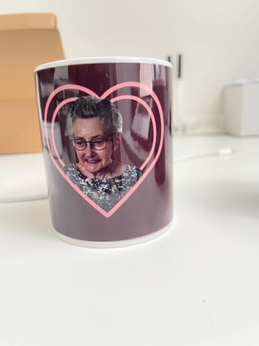 Customer photo review of 330ml (11oz) Mok klasse A+ Wit Glans voor sublimatie