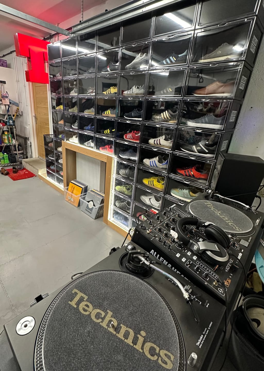 Customer photo review of STACK V1 Sneaker Display Crates - Black (2 Pack)
