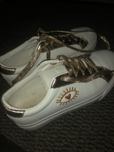 Customer photo review of Basket femme à lacets dorée - Madeleine