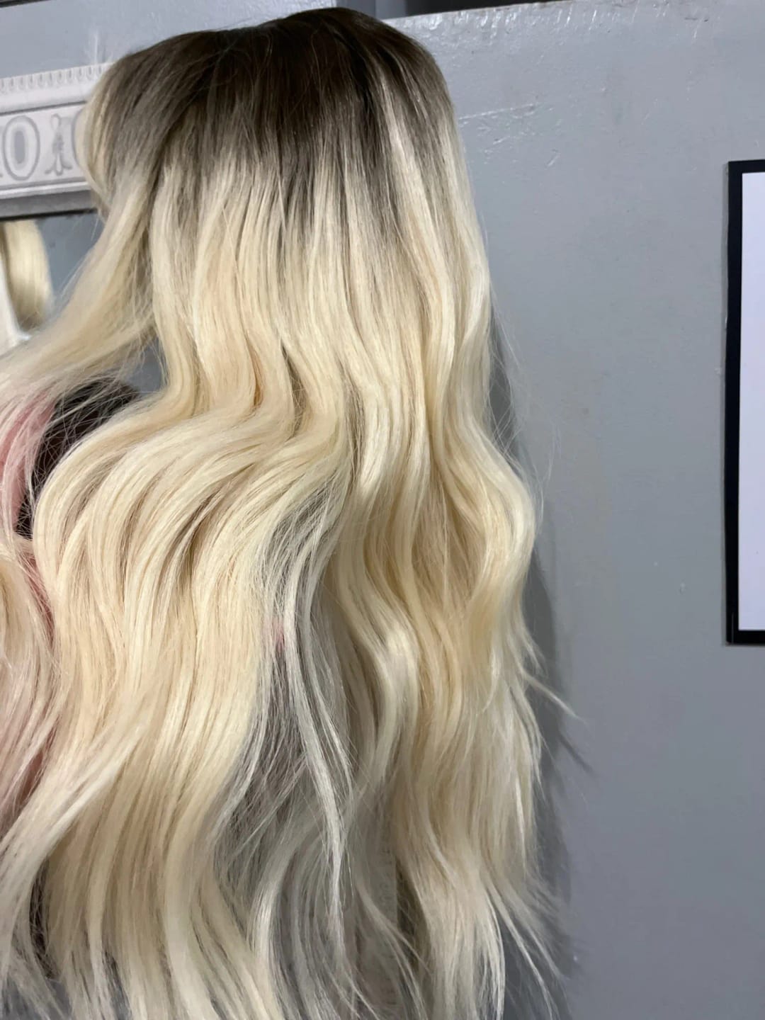 Customer photo review of High Temperature Fiber Wig Ombre Brown-Blonde Long Straight Bangs — Ombre Brown-Blonde | KIMLUD